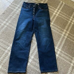 Levi Ribcage Dark Wash Jeans